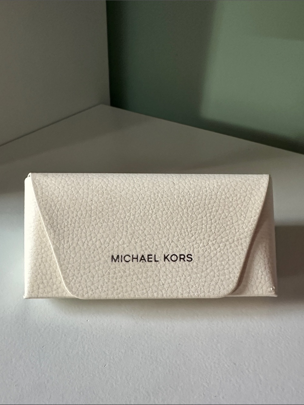 Michael Kors Cream Pebbled Leather Eyewear Case